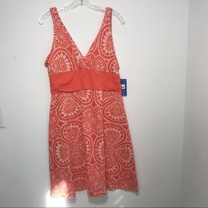 Patagonia Orange and White Midi Dress
